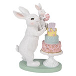 Clayre & Eef   | Decoratie Konijn Wit Multi 21x10x27 cm | 6PR5934