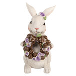 Clayre & Eef   | Decoratie Konijn Wit Bruin 17x16x30 cm | 6PR5961