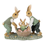 Clayre & Eef   | Decoratie Konijnen Bruin Groen 17x7x14 cm | 6PR5977