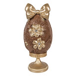 Clayre & Eef   | Decoratie Ei Bruin Goudkleurig 10x9x21 cm | 6PR6014