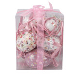 Clayre & Eef   | Decoratie Hanger Ei (set 9) Wit Roze ø 5x8 cm | 66451