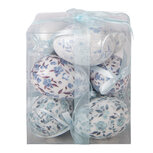 Clayre & Eef   | Decoratie Hanger Ei (set 9) Wit Blauw ø 5x8 cm | 66452