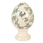 Clayre & Eef   | Decoratie Ei op voet Geel Groen ø 12x19 cm | 6CE2395M