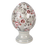 Clayre & Eef   | Decoratie Ei op voet Grijs Roze ø 12x19 cm | 6CE2399M