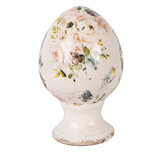 Clayre & Eef   | Decoratie Ei op voet Beige Roze ø 9x14 cm | 6CE2403S