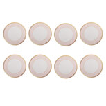 Clayre & Eef   | Onderzetters voor Glazen Set van 8 Beige Roze ø 10x4 cm | 66444