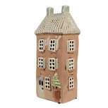 Clayre & Eef   | Theelichthouder Kerst Huisje Bruin Beige 12x9x28 cm | 6CE1895