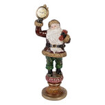 Clayre & Eef   | Kerstdecoratie Kerstman met klokje Rood Goudkleurig 15x13x39 cm | 6PR6054
