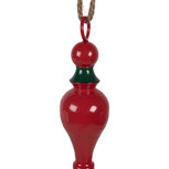 Clayre & Eef   | Decoratie hanger Kerst Rood Groen ø 8x41 cm | 6Y5980