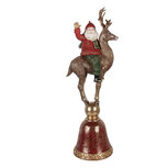 Clayre & Eef   | Kerstdecoratie Kerstman op Rendier Bruin Rood 24x20x63 cm | 5PR0201