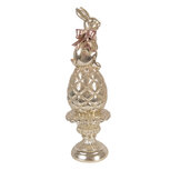 Clayre & Eef   | Decoratie Konijn op ei Goudkleurig Roze ø 8x28 cm | 6PR6066