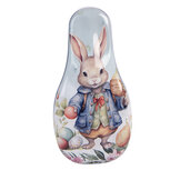 Clayre & Eef   | Blikken Bewaardoos Blauw Bruin 14x7x5 cm | 6BL0191