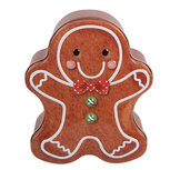 Clayre & Eef   | Blikken Bewaardoos Bruin Wit 11x13x5 cm | 6BL0196