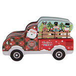 Clayre & Eef   | Blikken Bewaardoos Rood Blauw 19x11x7 cm | 6BL0197