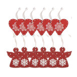Clayre & Eef   | Decoratie hanger Hart Rood Wit 13x13x1 cm (12) | 6H2489