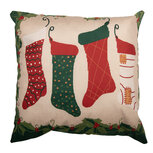 Clayre & Eef   | Kussenhoes Beige Groen 45x45 cm | KT021.454