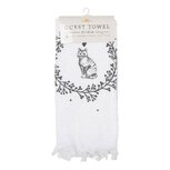 Clayre & Eef   | Gastendoekje Wit Zwart 40x66 cm | CTLGC-2