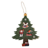 Clayre & Eef   | Decoratie hanger Kerstboom Groen Rood 32x2x39 cm | 6H2484