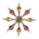 Clayre & Eef   | Kersthanger Roze Goudkleurig 16x3x16 cm | 66533