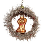 Clayre & Eef   | Kersthanger Zilverkleurig Rood 8x4x9 cm | 66538