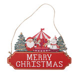 Clayre & Eef   | Decoratie hanger Kerst Rood Groen 21x1x14 cm | 66577