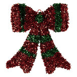 Clayre & Eef   | Decoratie hanger Strik Rood Groen 35x4x42 cm | 66608