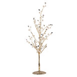 Clayre & Eef   | Decoratie Boompje Goudkleurig Wit 9x9x46 cm | 66638