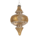 Clayre & Eef   | Kerstbal Goudkleurig Zilverkleurig ø 7x13 cm | 6GL5403