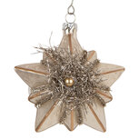Clayre & Eef   | Kersthanger Zilverkleurig Goudkleurig 10x8x9 cm | 6GL5417