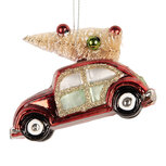 Clayre & Eef   | Kersthanger Rood Goudkleurig 8x4x6 cm | 6GL5419