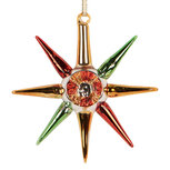 Clayre & Eef   | Kersthanger Goudkleurig Rood 11x3x11 cm | 6GL5428