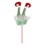 Clayre & Eef   | Decoratie Kerst Elfenbenen Groen Rood 22x10x75 cm | 50907