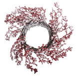 Clayre & Eef   | Kerstdecoratie Krans Wit Rood ø 55x10 cm | 50916