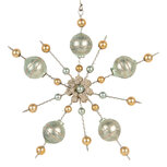 Clayre & Eef   | Kersthanger Goudkleurig Groen 17x3x17 cm | 66539