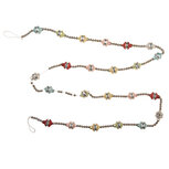 Clayre & Eef   | Decoratie slinger kerst Zilverkleurig Rood ø 2x180 cm | 66541