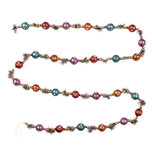 Clayre & Eef   | Decoratie slinger kerst Zilverkleurig Rood ø 2x180 cm | 66551