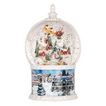 Clayre & Eef   | Sneeuwbol met LED Wit Blauw ø 16x26 cm / 3xAA | 6PR6155