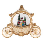 Clayre & Eef   | Muziekdoos Koets met LED Beige Goudkleurig 26x11x20 cm / 3xAA | 6PR6158