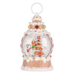 Clayre & Eef   | Sneeuwbol met LED Wit Rood 13x8x22 cm / 3xAAA | 6PR6164